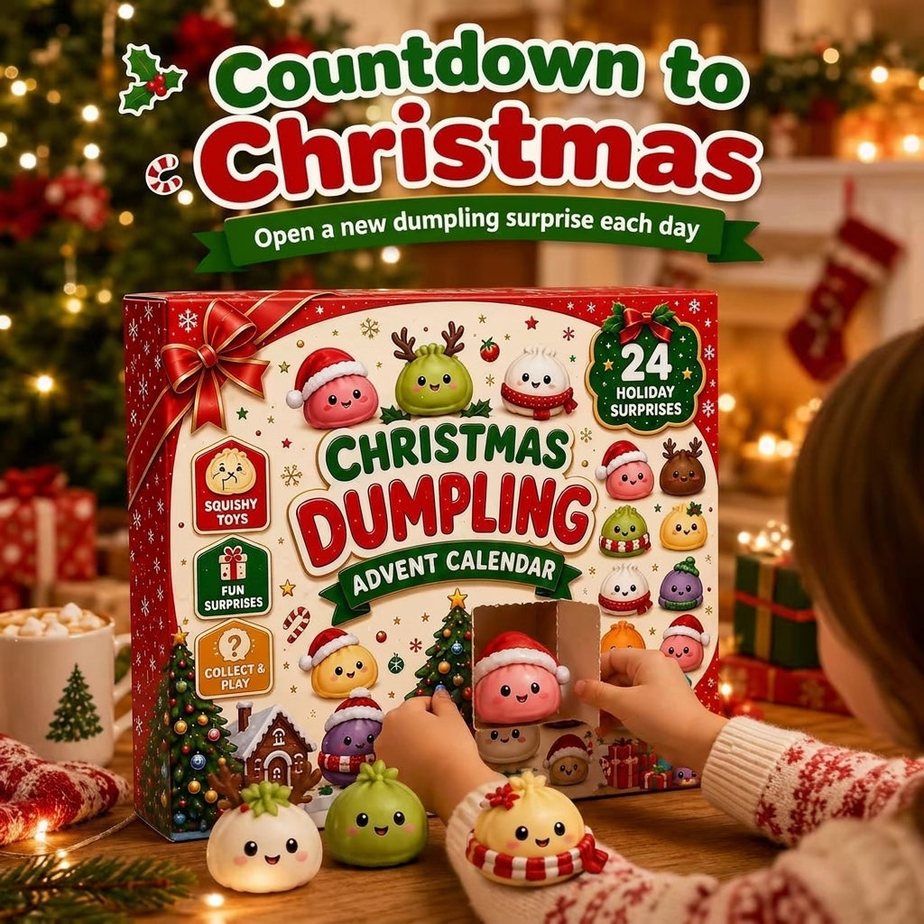 24 squishy dumpling toys from the kids Christmas advent calendar