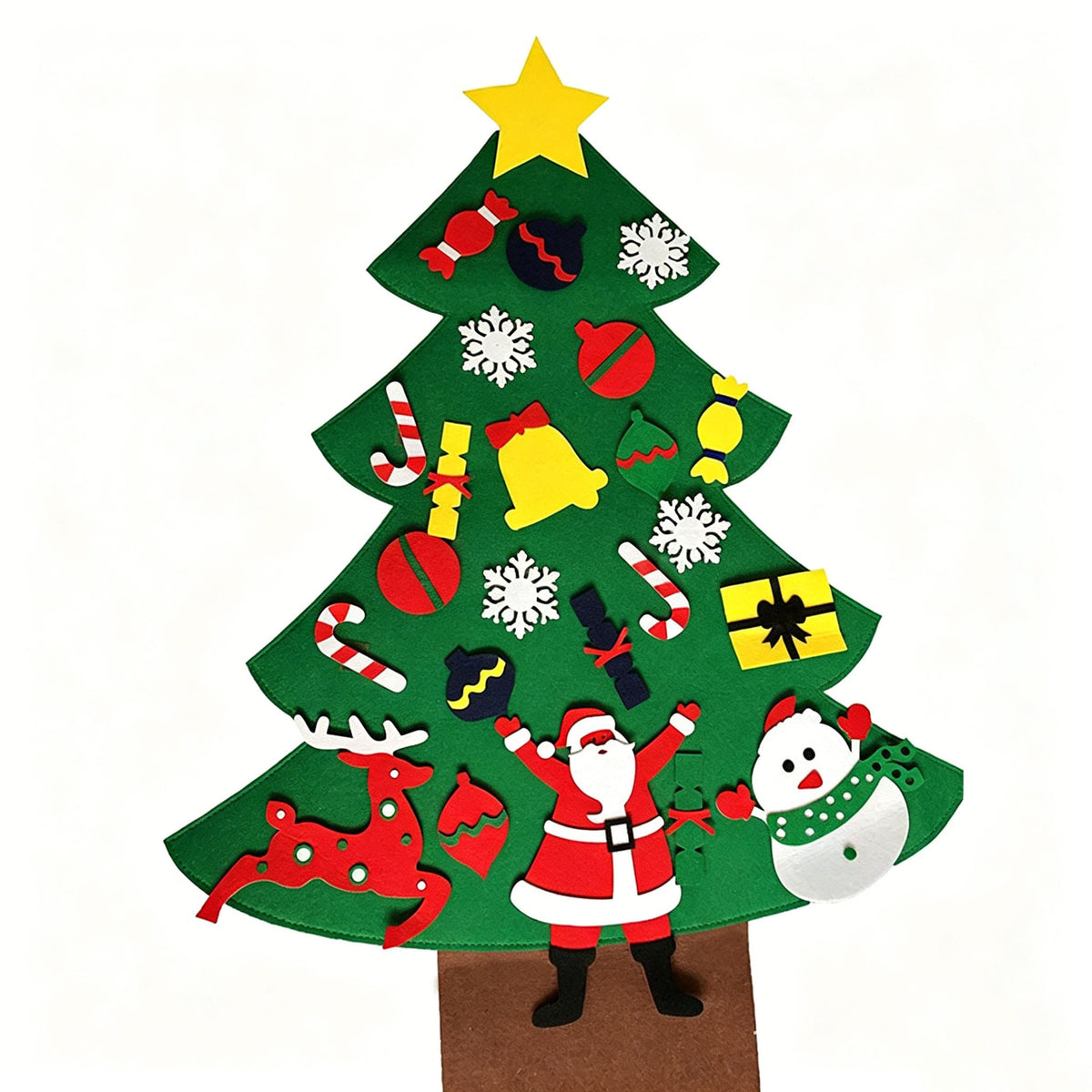 Felt Christmas Tree with Detachable Ornaments — Kids DIY Wall Tree