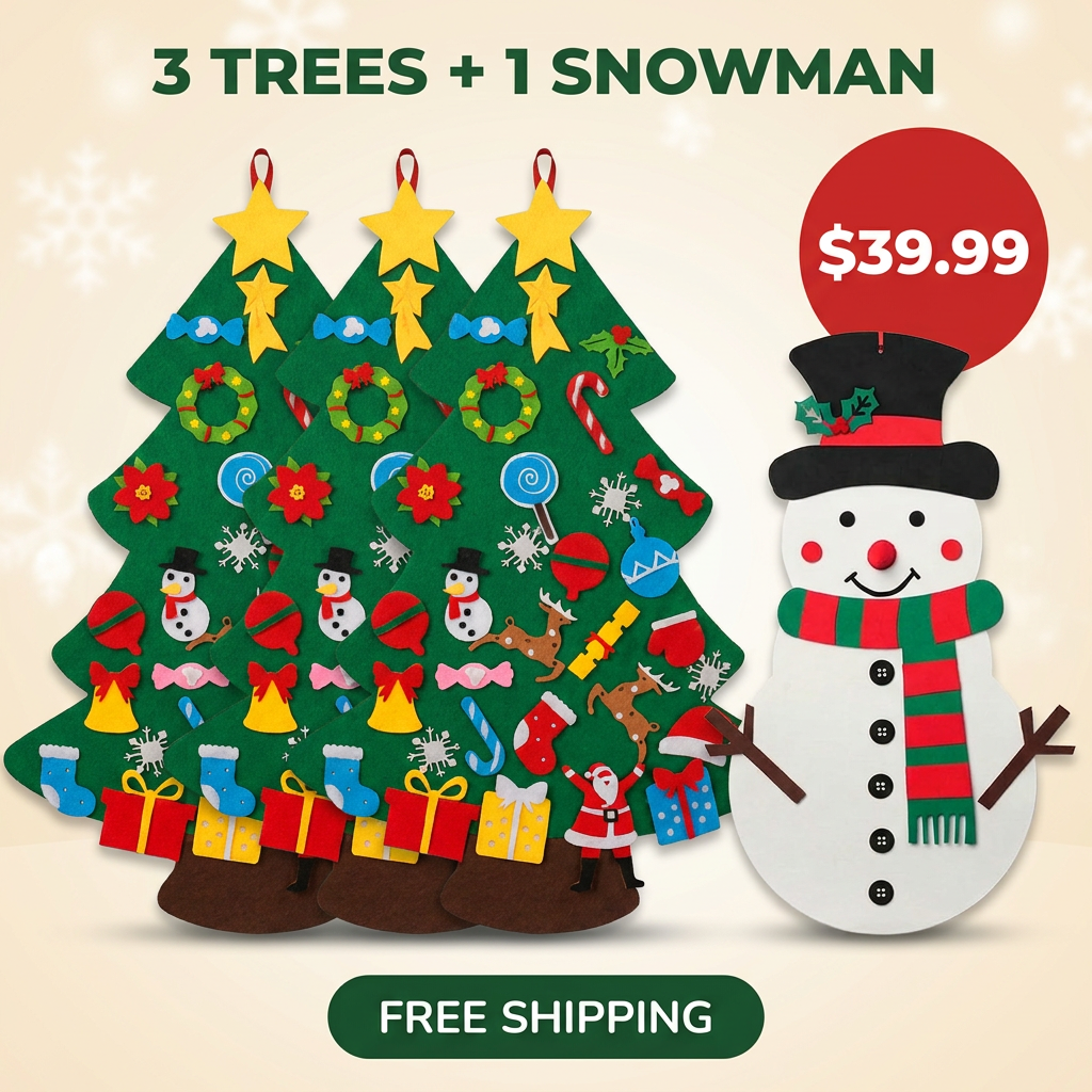 Snowmerry felt Christmas tree for kids bundle offer